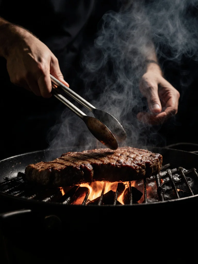 Preparacion de carne a la parrilla